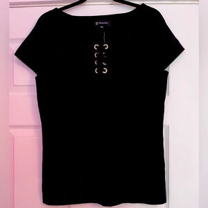 INC top short sleeve new black